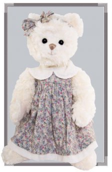 Medvídek Bella Sophie v květovaných šatech (40 cm)